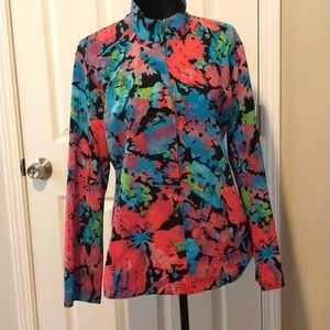 Tropical tie dye jacket